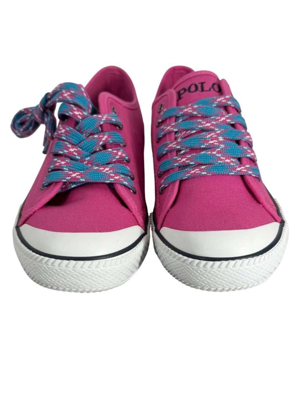 New NIB Polo Ralph Lauren Junior Preppy Pink Chaz Canvas Sneakers Size 7
